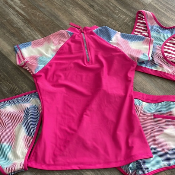 GIRL'S Eddie Bauer Youth Reversible 4 Piece Swim Set Size 10/12 - Picture 11 of 11